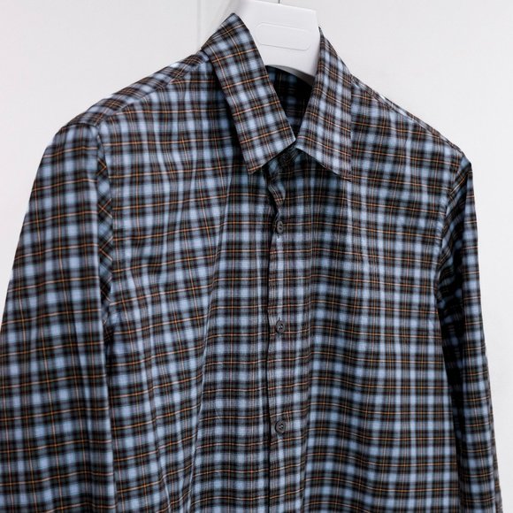 Prada Blue Checkered Cotton Shirt - Picture 3 of 14